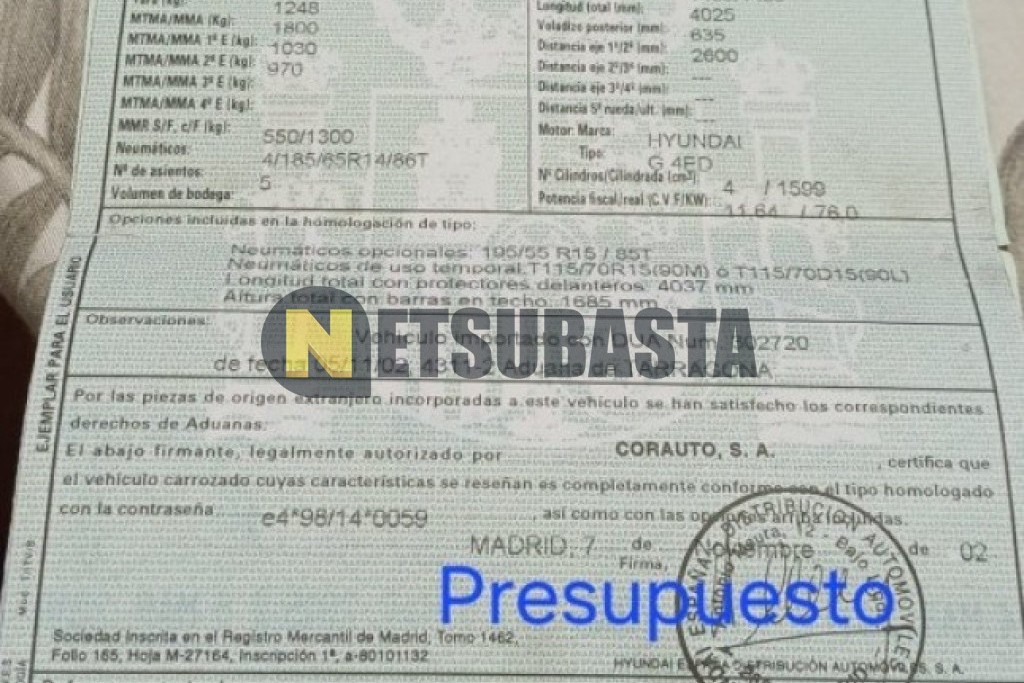 Hyundai Matrix 1.6 2003