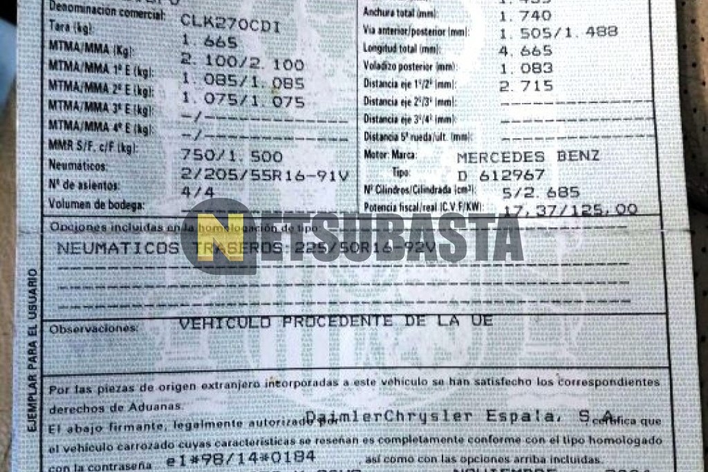 Mercedes-Benz CLK 270 CDI Coupé Aut. 2004