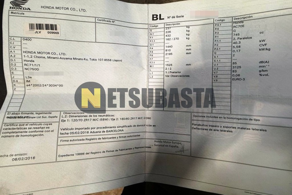 Honda NC 750 D 2016