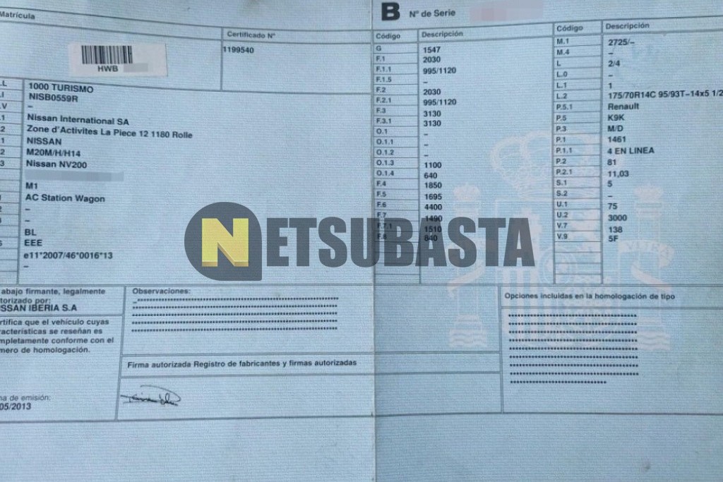 Nissan Evalia 1.5 dCi 2014