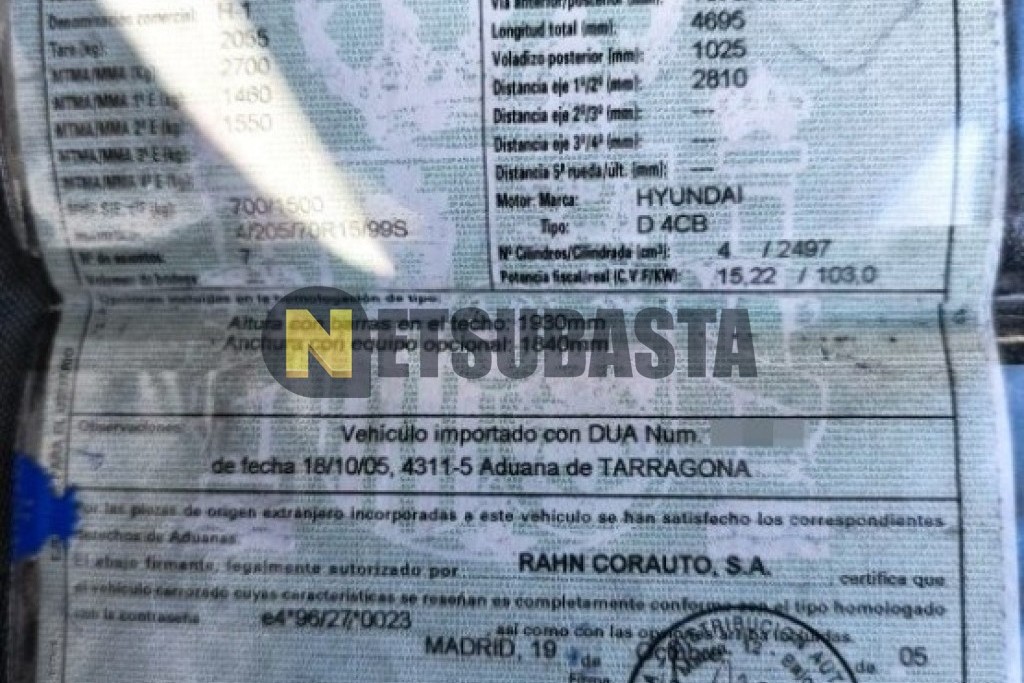 Hyundai H-1 2.5 CRDi 2005