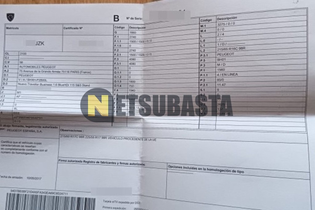 Peugeot Traveller 1.6 BlueHDi 2017