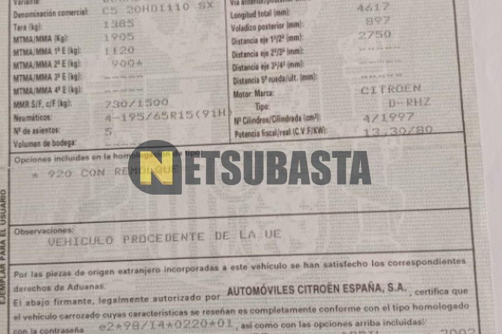 Citroën C5 2.0 HDi 2002