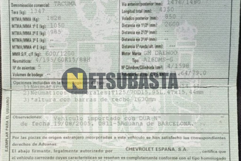 Chevrolet Tacuma 1.6 16v 2005