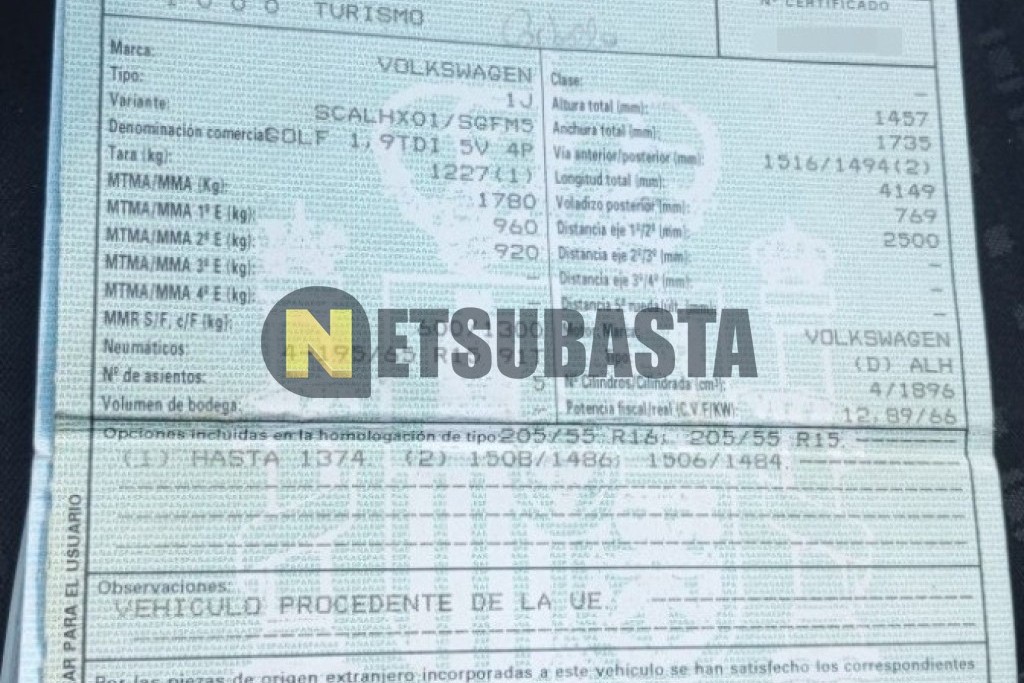 Volkswagen Golf 1.9 TDI 2000