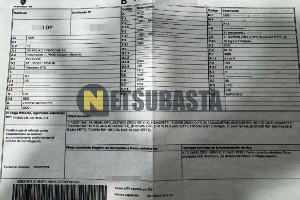 Porsche Panamera GTS 2019