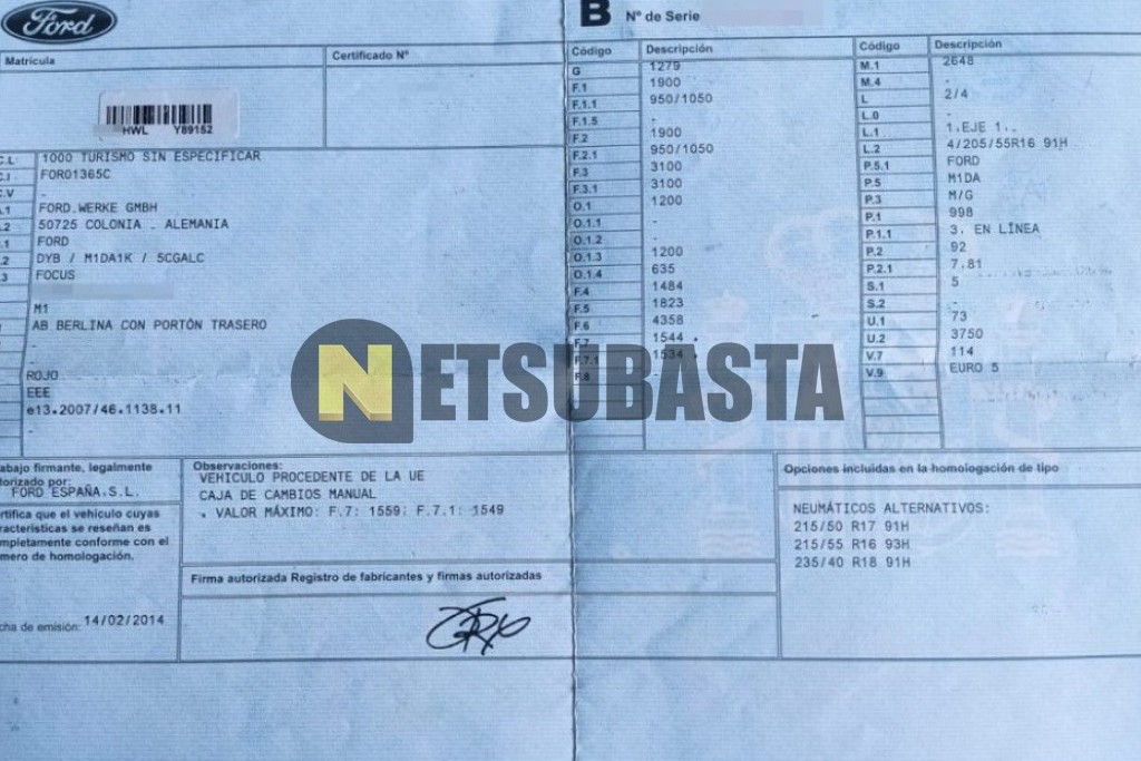 Ford Focus 1.0 EcoBoost 2014