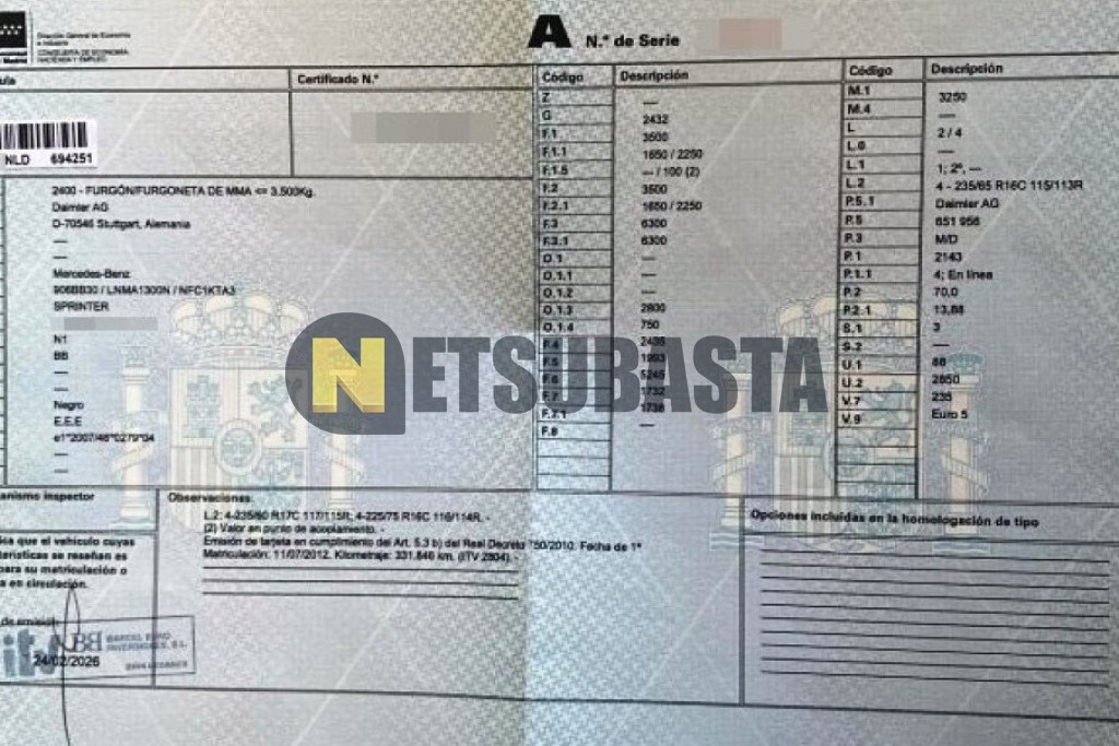 Mercedes-Benz Sprinter 210 CDI 2012