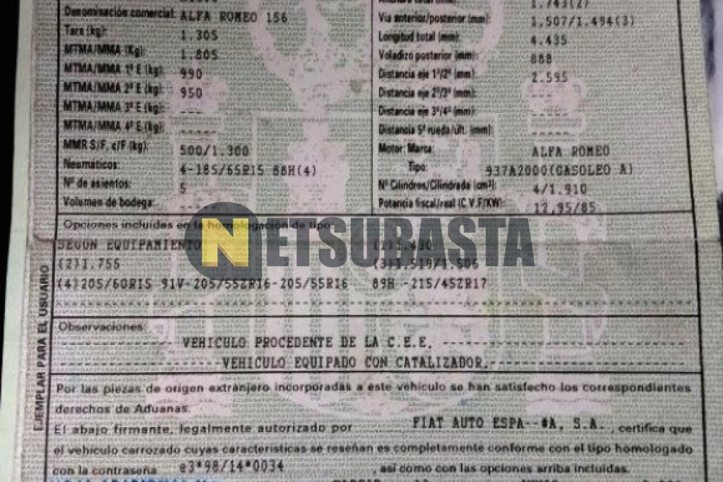 Alfa Romeo 156 1.9 JTD 2005