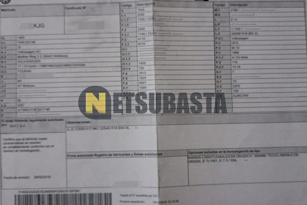 Volkswagen Touran 2.0 TDI 2018