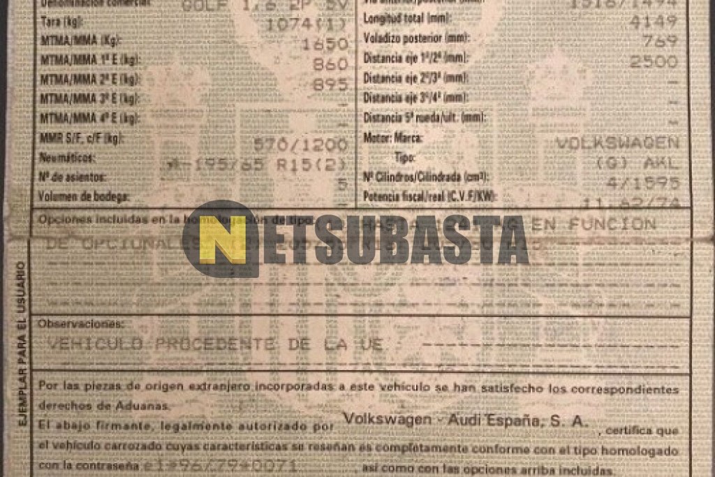 Volkswagen Golf 1.6 1998