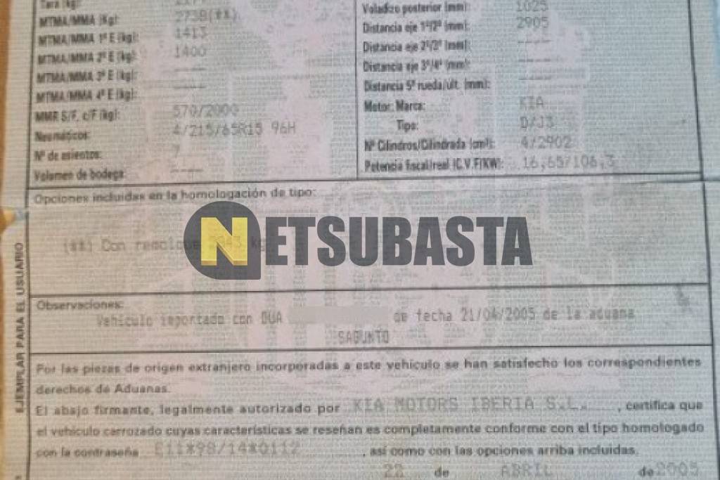 Kia Carnival 2.9 CRDI 7 plazas 2005