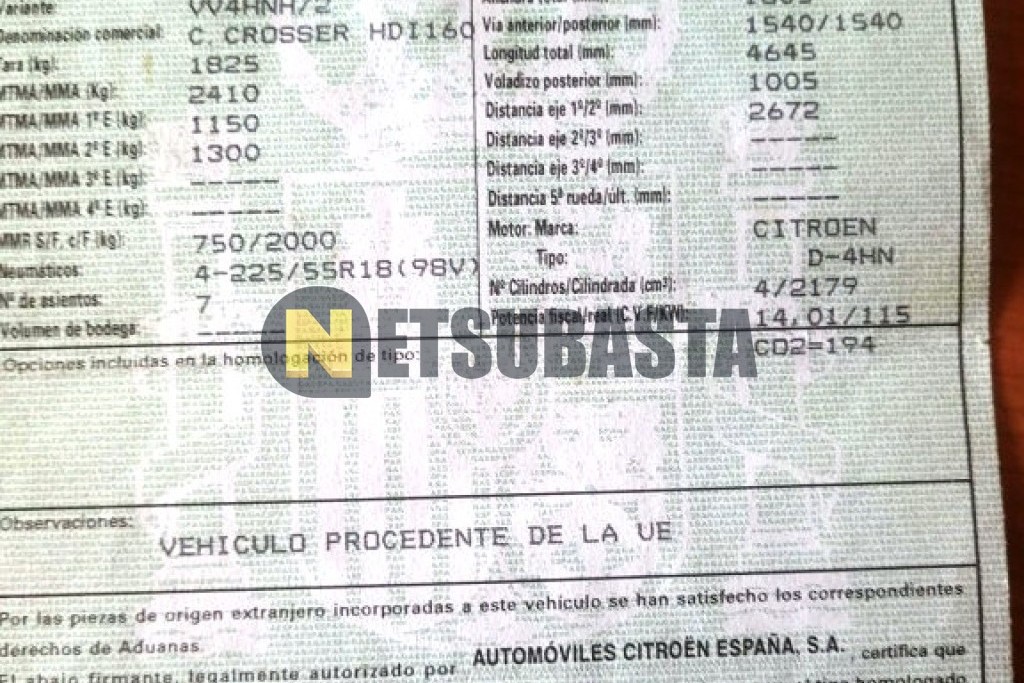 Citroën C-Crosser 2.2 HDi FAP 2008