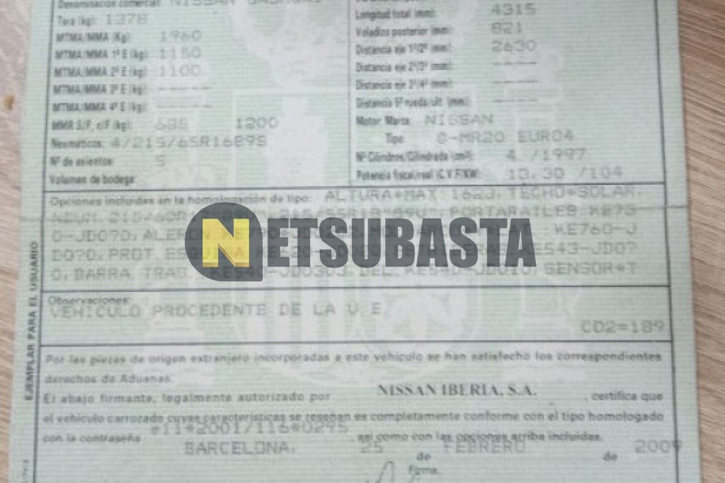 Nissan Qashqai 4x2 2.0 CVT 2009