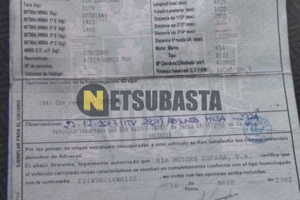 Kia Carnival 2.9 CRDi VGT 7 plazas 2003