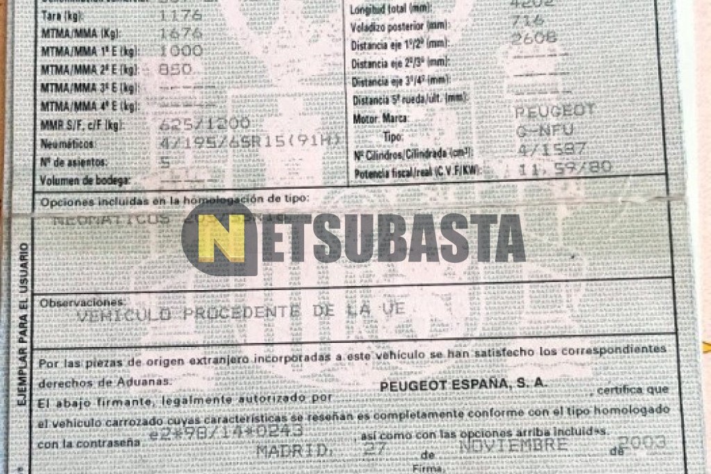 Peugeot 307 1.6 2004