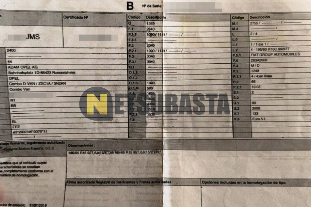 Opel Combo Cargo 1.3 CDTI 2016