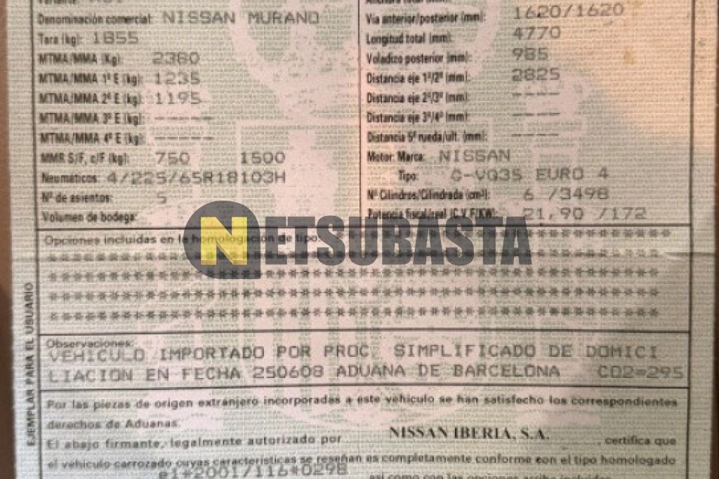Nissan Murano 3.5 2009