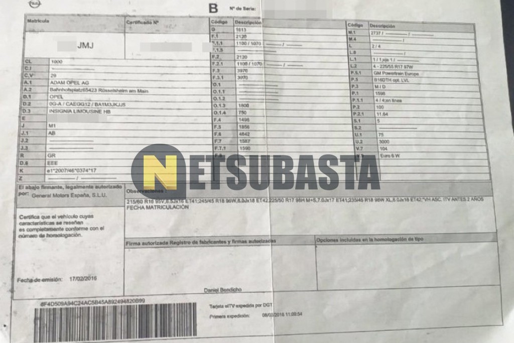 Opel Insignia 1.6 CDTI 2016