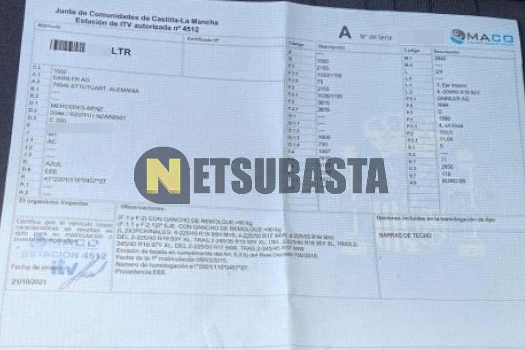 Mercedes-Benz C 200 BlueTEC Estate 7G-TRONIC PLUS 2015
