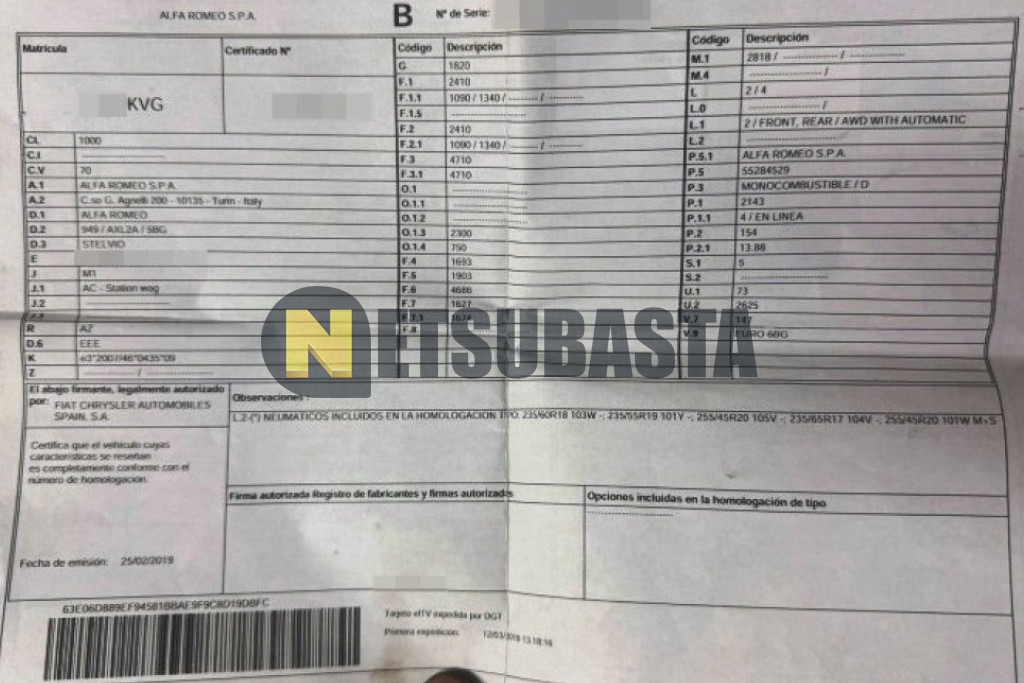 Alfa Romeo Stelvio 2.2 Diesel AT8 Q4 2019