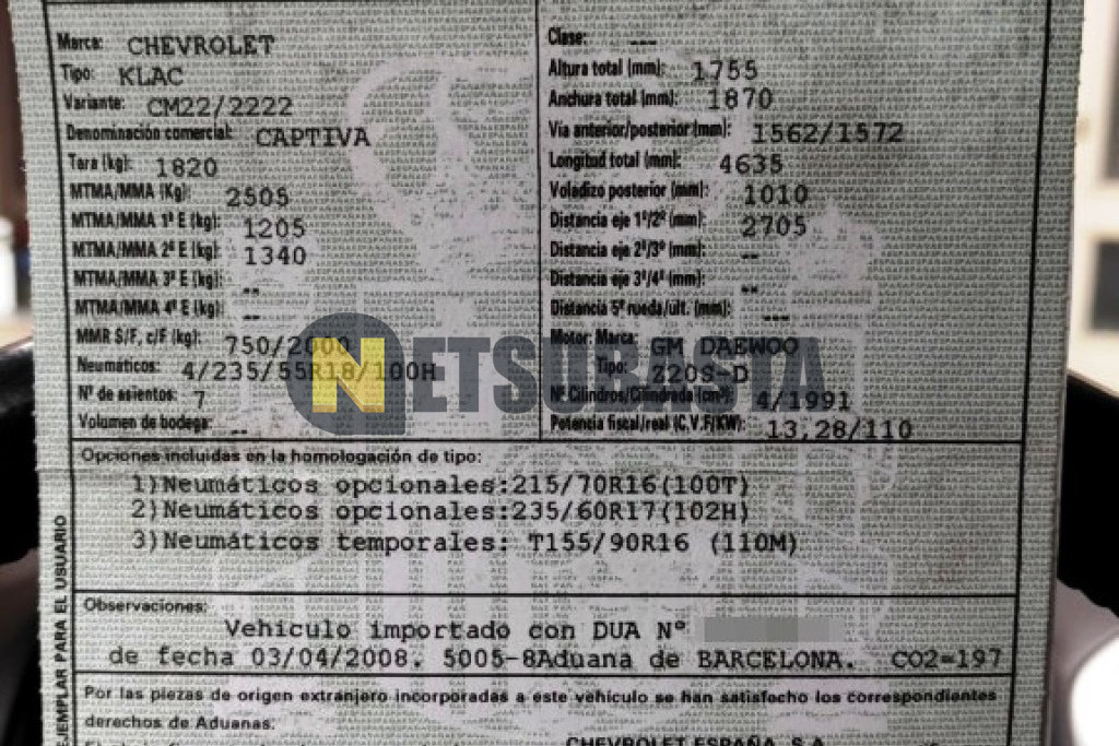 Chevrolet Captiva 2.0 VCDi 7 plazas 2008