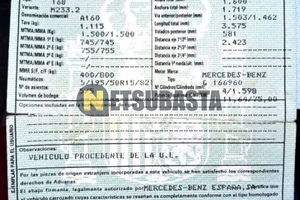 Mercedes-Benz A 160 CDI 1999