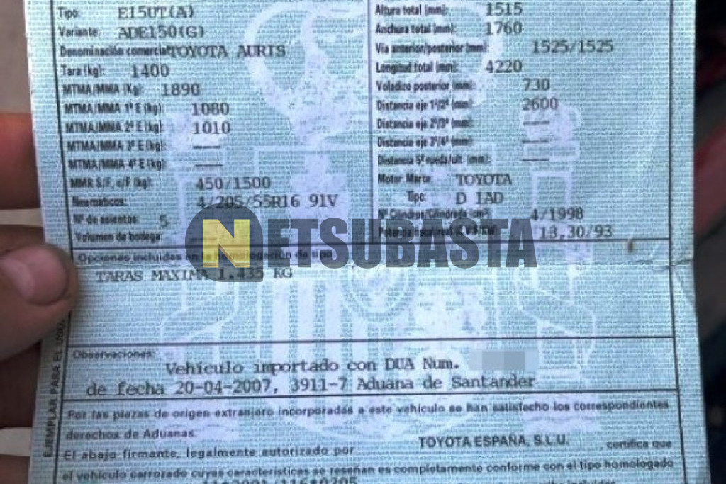 Toyota Auris 2.0 D-4D 2007