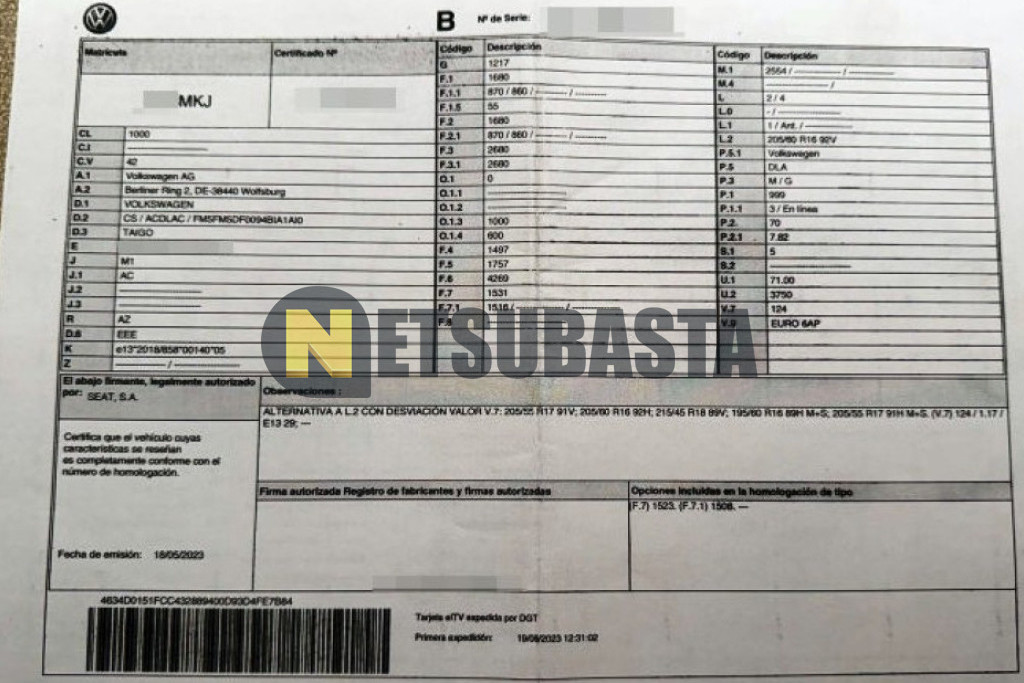 Volkswagen Taigo 1.0 TSI 2023