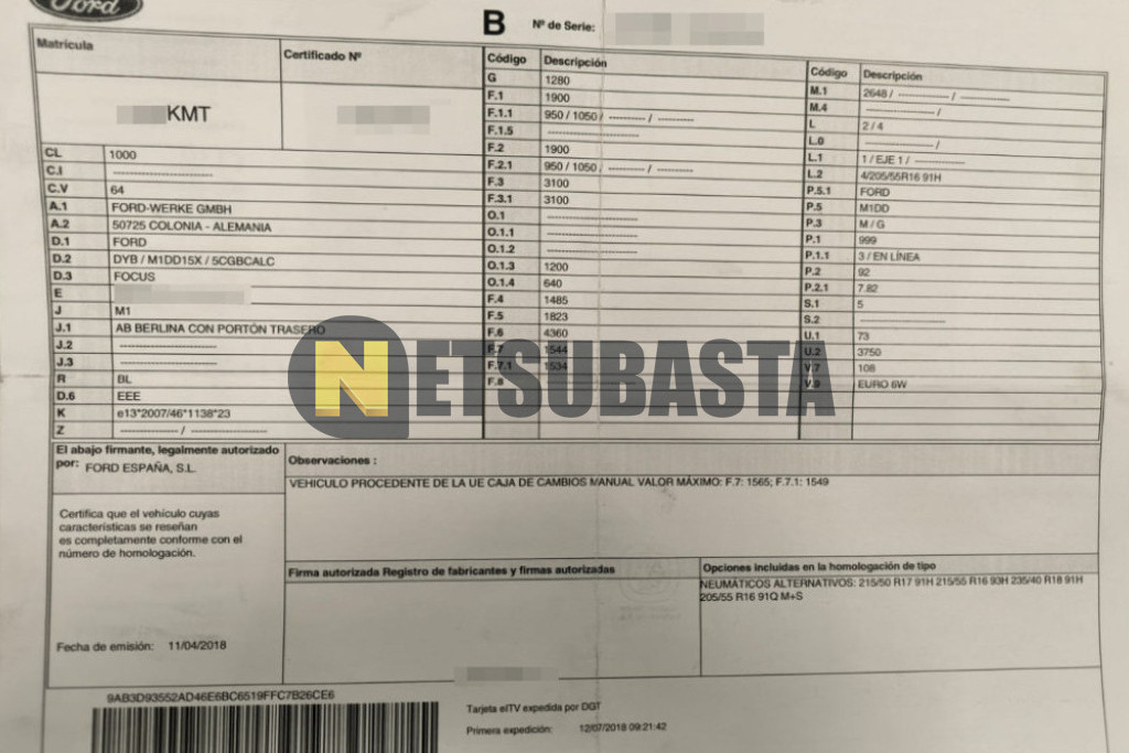 Ford Focus 1.0 EcoBoost 2018