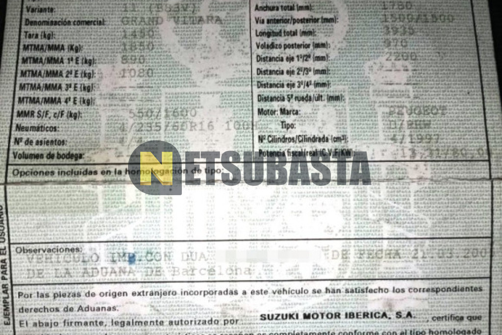 Suzuki Grand Vitara 2.0 Diesel 2005