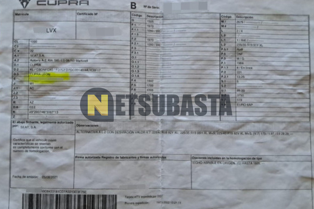 Cupra Leon VZ 2.0 TSI DSG 2022