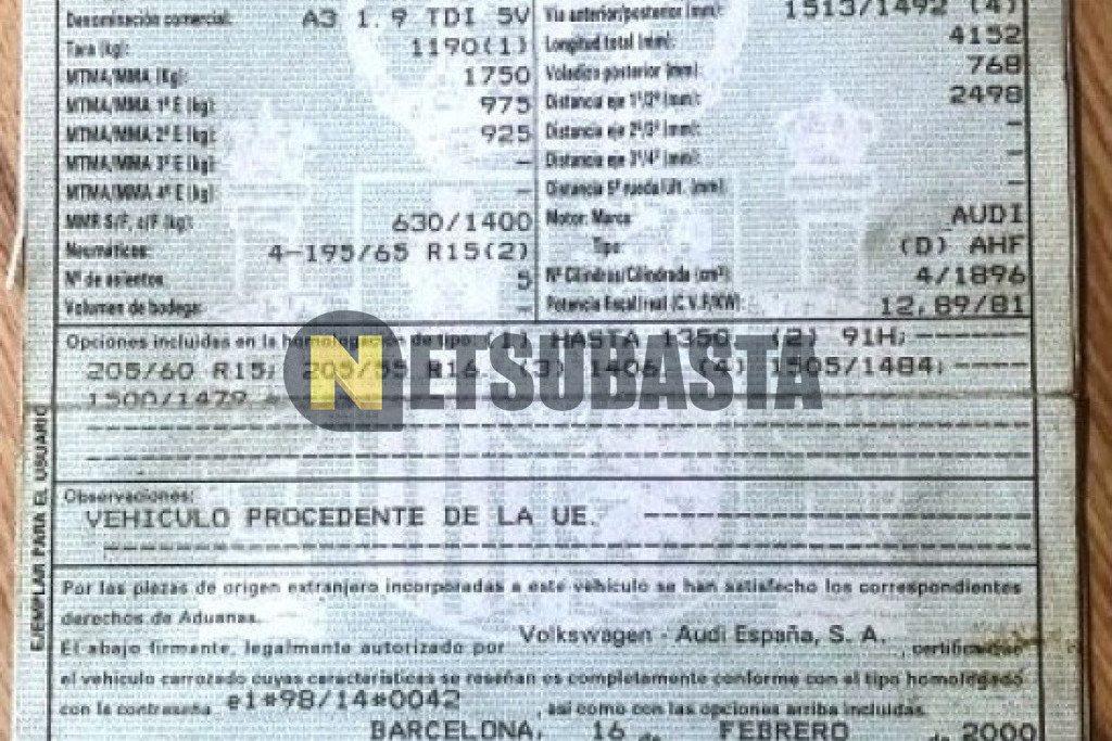 Audi A3 1.9 TDI 2000
