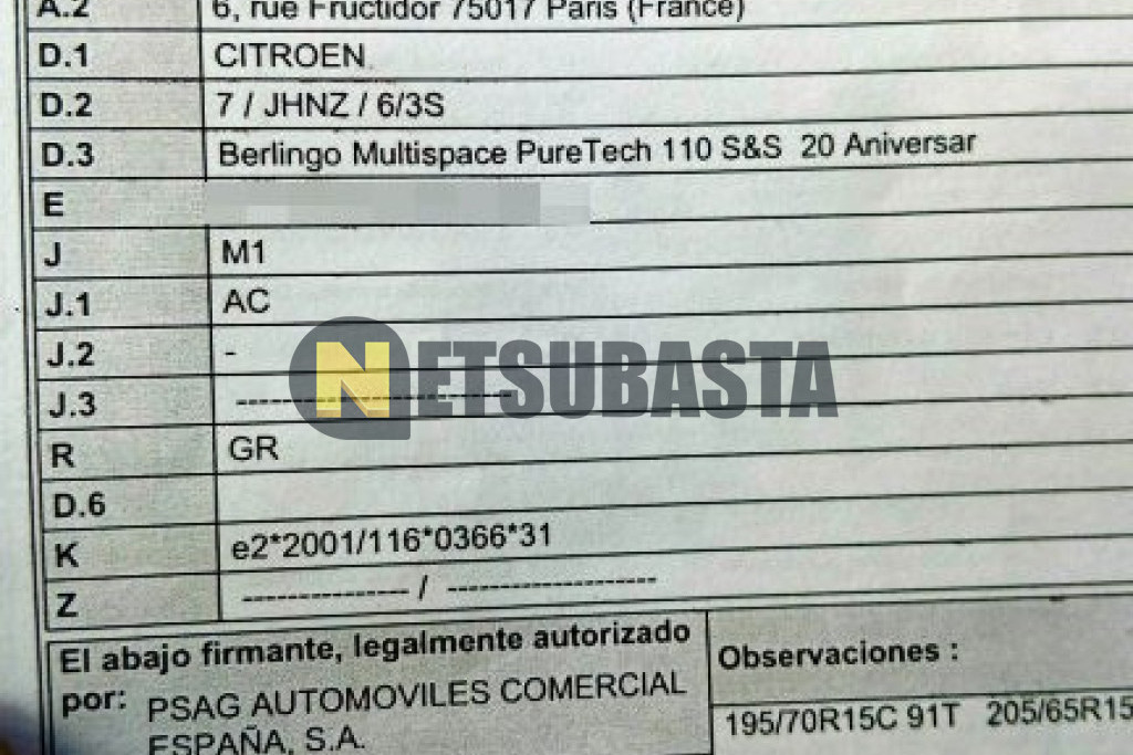 Citroën Berlingo Multispace 1.2 PureTech 2018