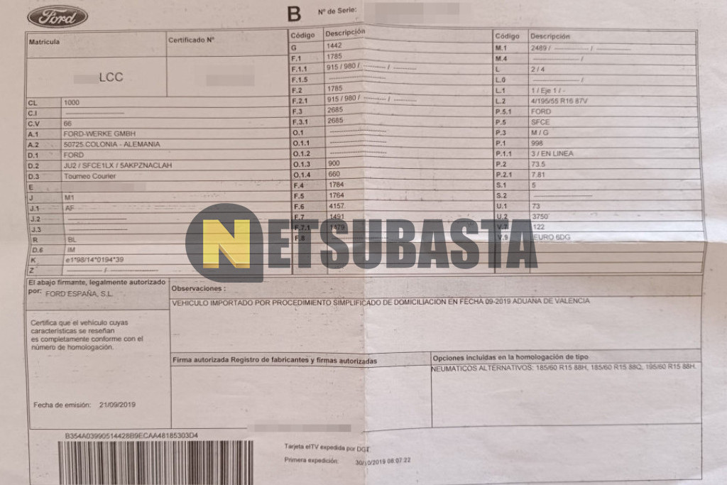 Ford Tourneo Courier 1.0 EcoBoost 2019