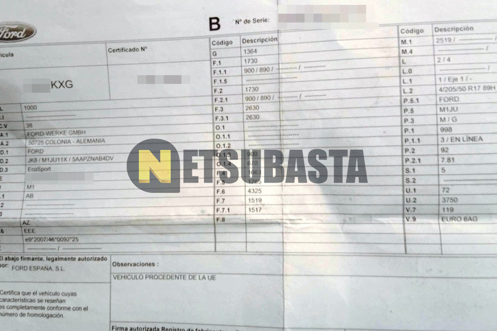 Ford EcoSport 1.0 EcoBoost 2019