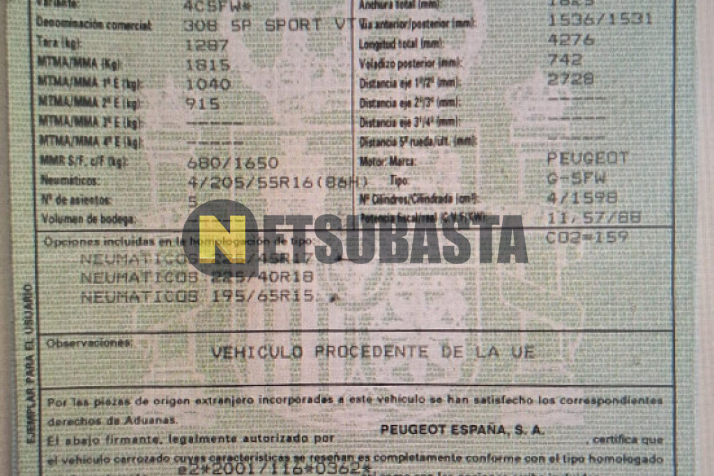 Peugeot 308 1.6 VTi 2008